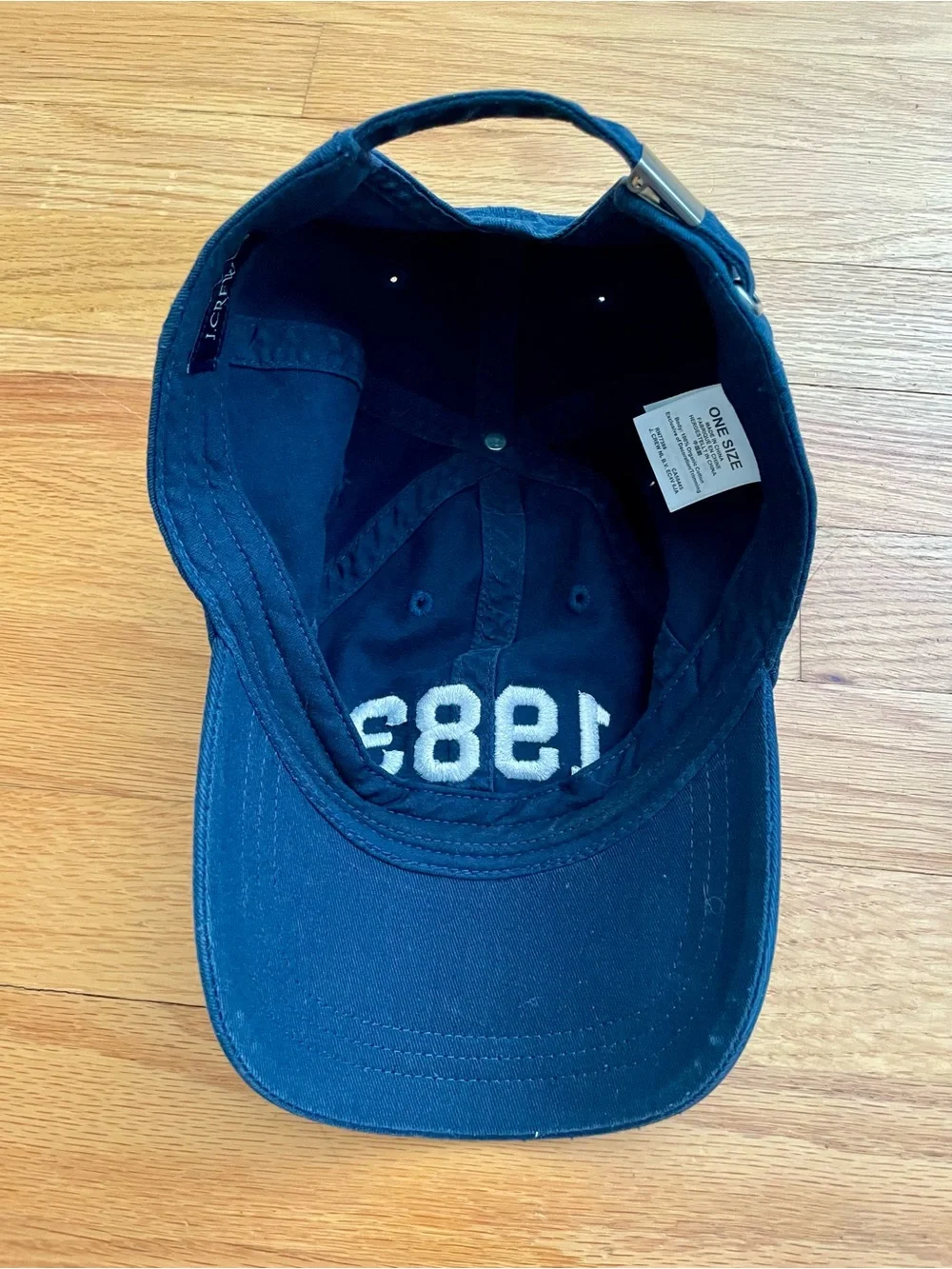 J. Crew Navy Cotton Baseball Cap with Embroidered Detail